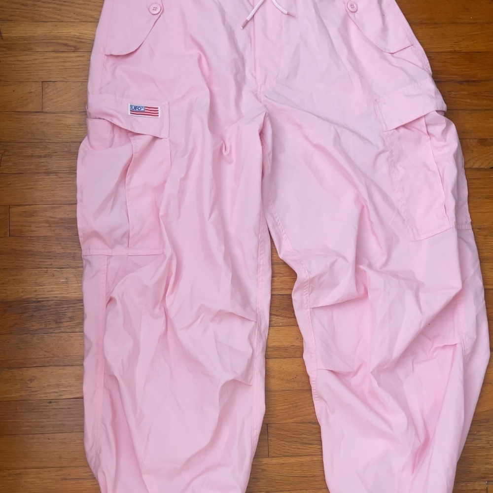 UFO unisex pink parachute pants